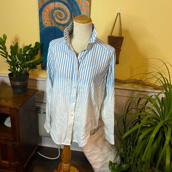 Lightweight denim button up. Ombré - Picture 1 of 4